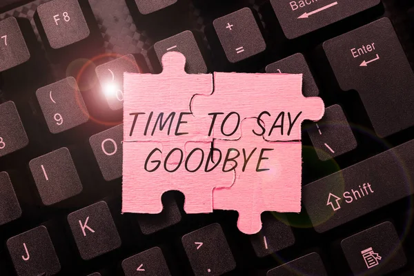 Написання Тексту Time Say Goodbye Business Overview Прощавай Поки Зустрінемося — стокове фото