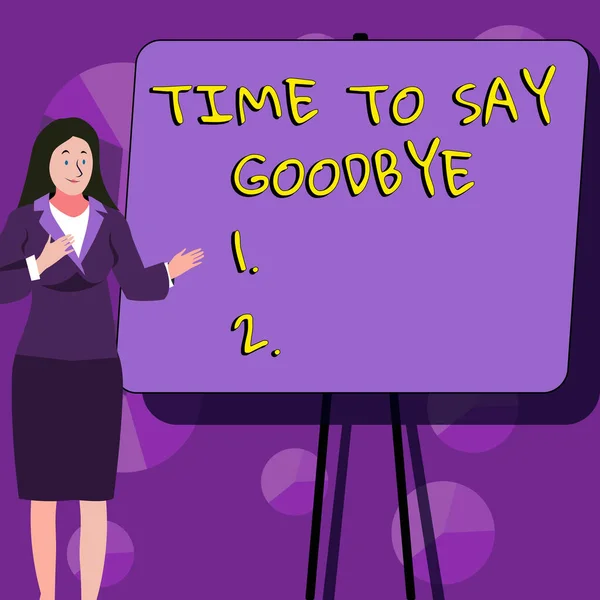 Conceptual Caption Time Say Goodbye Word Written Bidding Farewell Long — Foto Stock