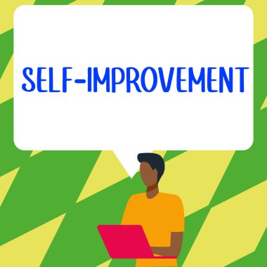 Text showing inspiration Self Improvement, Business approach process of making yourself a better or more knowledgable