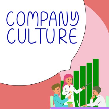 Conceptual display Company Culture, Business approach The environment and elements in which employees work