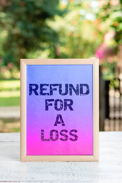 Podpis Tekstowy Przedstawiający Refund Loss Conceptual Photo Pay Back Money — Zdjęcie stockowe