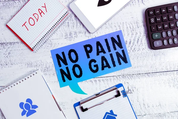 Wyświetlacz Koncepcyjny Pain Gain Business Showcase Wszystkie Sukcesy Wymagają Poświęceń — Zdjęcie stockowe