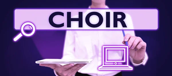 Conceptual Display Choir Koncepcja Biznesowa Grupa Zorganizowana Wykonania Zespołu Śpiew — Zdjęcie stockowe