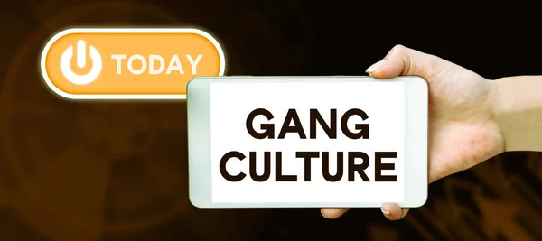 Logga Visar Gang Kultur Affärsöversikt Särskild Organisation Brottslingar Eller Grupp — Stockfoto