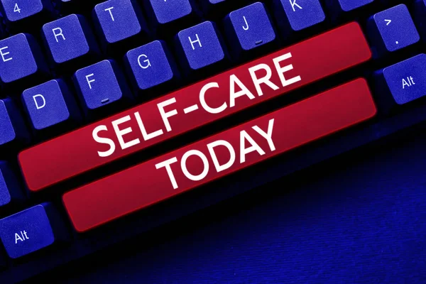 Podpis Koncepcyjny Self Care Business Idea Praktyki Podejmowania Działań Celu — Zdjęcie stockowe