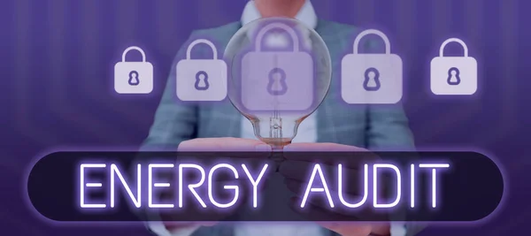 Handwriting Text Energy Audit Word Written Assessment Energy Needs Efficiency — Stockfoto