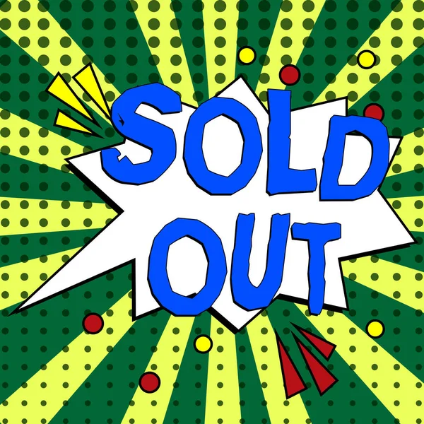 stock image Text sign showing Sold Out, Concept meaning Not available anymore outside the standard rate of market