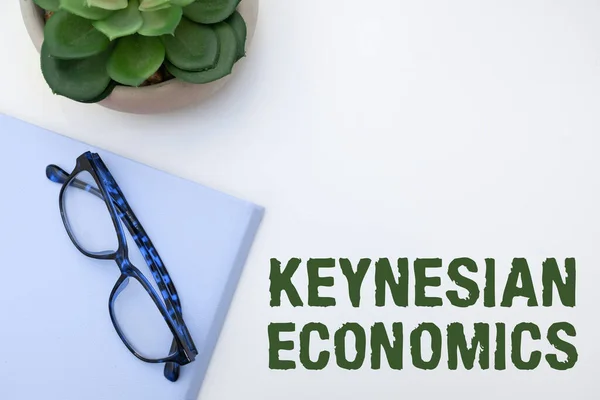 Text Sign Showing Keynesian Economics Internet Concept Monetary Fiscal Programs — Fotografia de Stock