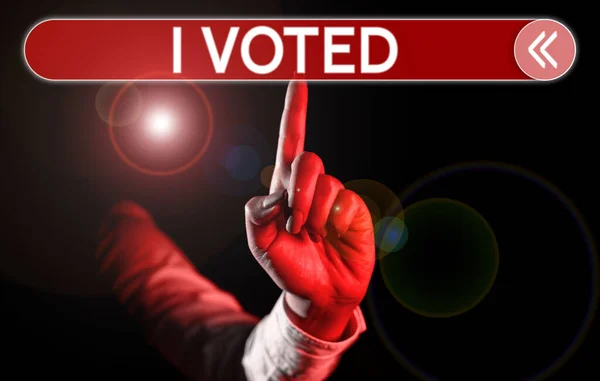 Leyenda Conceptual Votado Palabra Para Indicación Una Elección Entre Dos — Foto de Stock