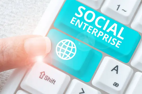 Textschild Mit Social Enterprise Word Business Das Auf Sozial Verantwortliche — Stockfoto