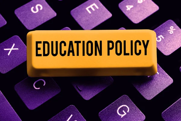 启示展示符号教育政策 涉及教学方法的商业概念研究领域 — 图库照片