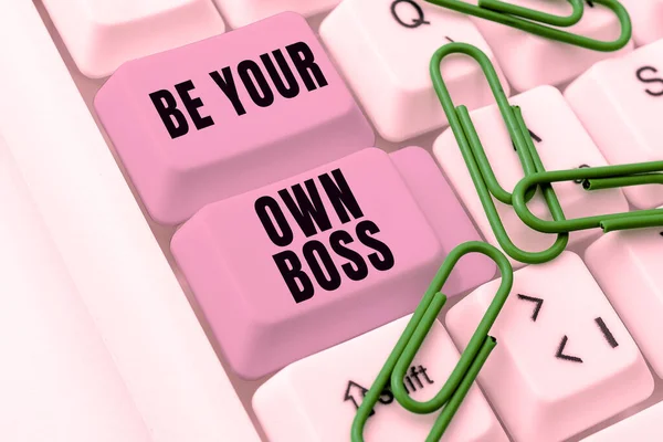 Tekst Pisma Your Own Boss Business Showcase Przedsiębiorczość Start Biznesu — Zdjęcie stockowe