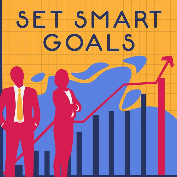 Text Caption Presenting Set Smart Goals Business Concept Establish Achievable — Fotografia de Stock