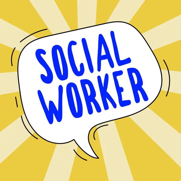 Segno Scrittura Mano Social Worker Internet Concept Assistenza Parte Persone — Foto Stock