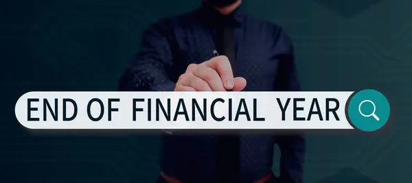 Text Caption Presenting End Financial Year Business Approach Revise Edit —  Fotos de Stock