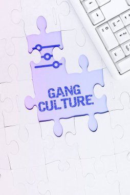 El yazısı işareti Çete Kültürü, kavramsal fotoğraf belirli bir suç örgütü veya çete üyeleri alışkanlıklarını takip ediyor