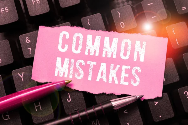 Text Sign Showing Common Mistakes Business Idea Actions Often Used — 스톡 사진