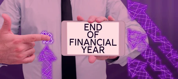 Text Showing Inspiration End Financial Year Concept Meaning Revise Edit — Photo