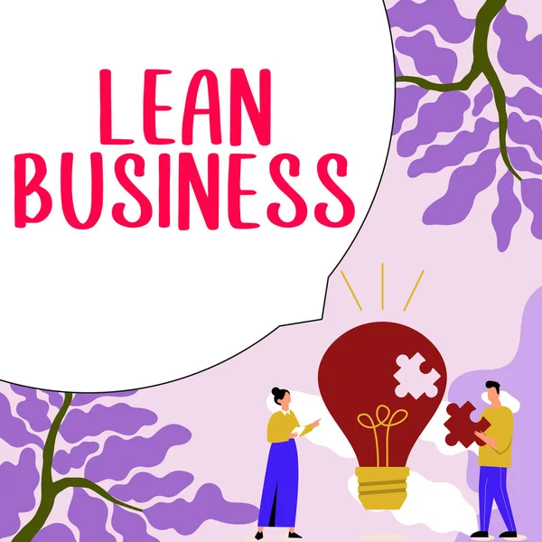 Conceptuele Bijschrift Lean Business Woord Voor Verbetering Van Afvalminimalisatie Zonder — Stockfoto