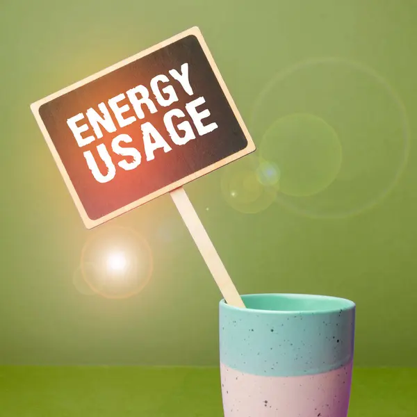 Exibição Conceitual Uso Energia Ideia Negócio Quantidade Energia Consumida Usada — Fotografia de Stock