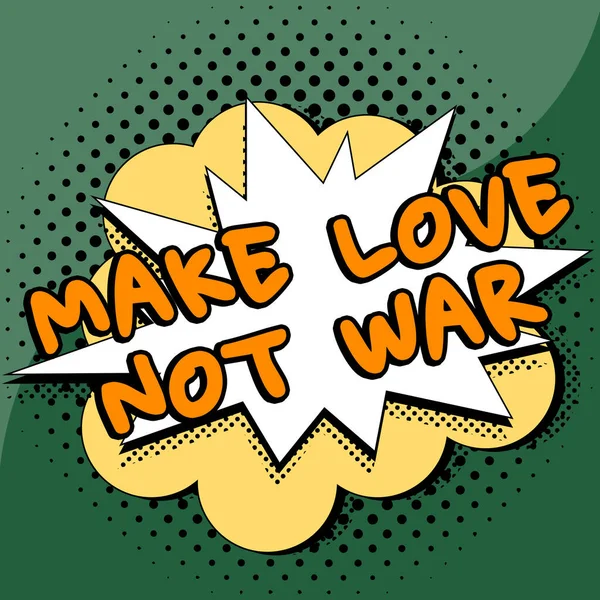 Yazısı Savaş Değil Aşk Savaş Karşıtı Bir Hippi Sloganı Aşkı — Stok fotoğraf