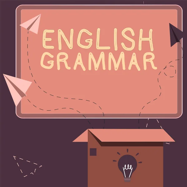 Text Zobrazující Inspiraci Angličtina Gramatika Pojmy Kurzy Pokrývají Všechny Úrovně — Stock fotografie