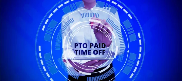 Bildunterschrift Pto Paid Time Konzept Das Bedeutet Dass Der Arbeitgeber — Stockfoto