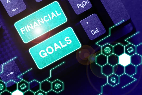 Text Showing Inspiration Financial Goals Business Concept Targets Usually Driven — Stock Photo, Image