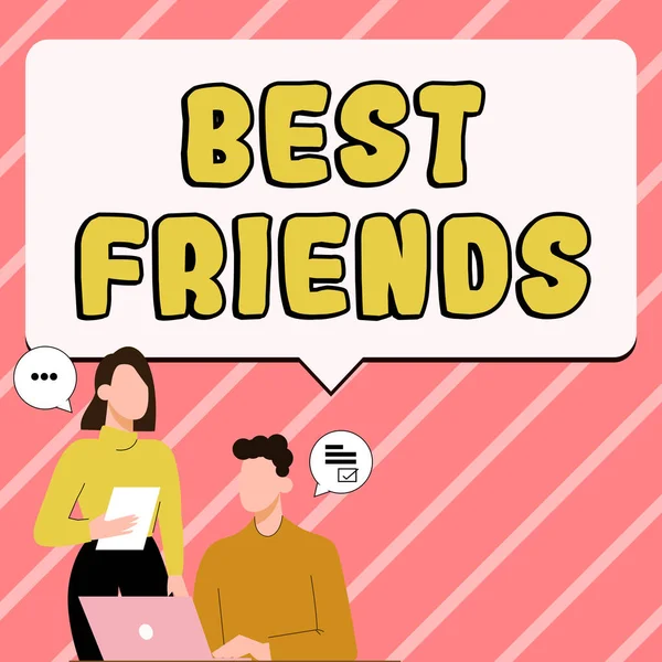 Writing Displaying Text Best Friends Concept Meaning Person You Value — Stock Photo, Image
