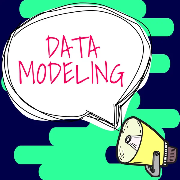 データモデリングの表示 データストレージシステム間でデータを転送する概念的なプロセス — ストック写真