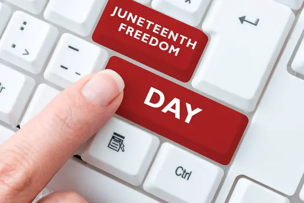 자유의 Concepeption Caption Juneteenth Freedom Day Business Conception Legal Holiday — 스톡 사진
