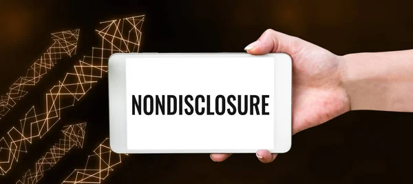 Text Sign Showing Nondisclosure Business Concept Legal Contract Confidential Material — Stock Photo, Image