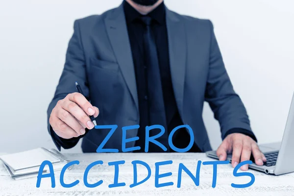 Text Sign Showing Zero Accidents Business Showcase Important Strategy Preventing — 스톡 사진