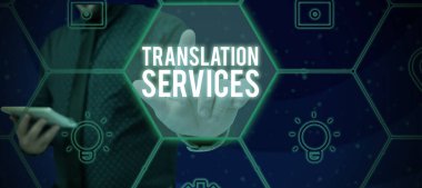 Handwriting text Translation Services, Word Written on organization that provide people to translate speech