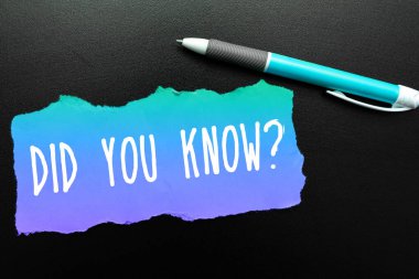 Kavramsal başlık Biliyor muydunuz, Kavram Anlamı Eğlenceli Gerçekler ve Şekiller Genel Bilgi