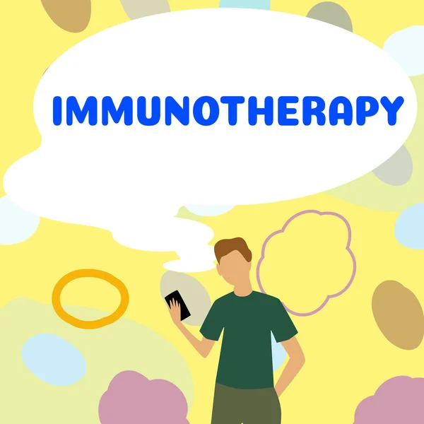Yazısı Metni Immünoterapisi Ticari Vitrin Tedavisi Veya Bağışıklık Sisteminin Geliştirilmesini — Stok fotoğraf