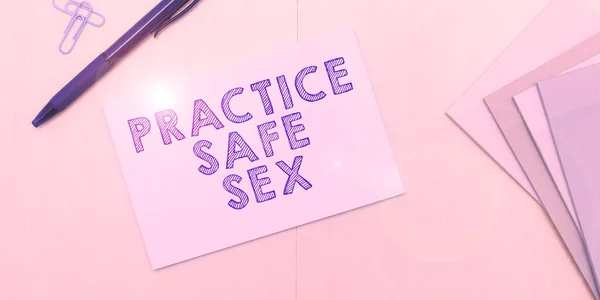 Señal Que Muestra Práctica Sexo Seguro Enfoque Negocios Coito Que —  Fotos de Stock