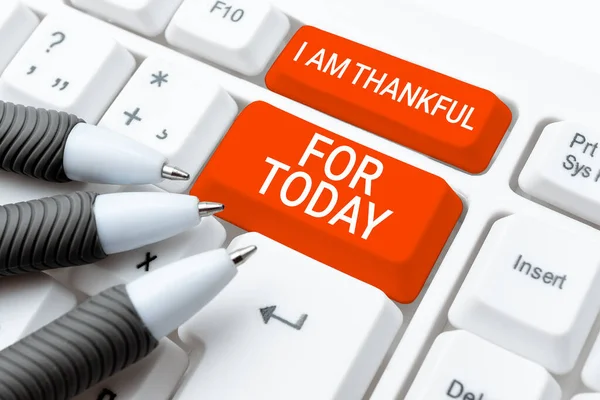 Натхнення Показує Знак Вдячний Сьогоднішній День Бізнес Ідея Вдячна Життя — стокове фото