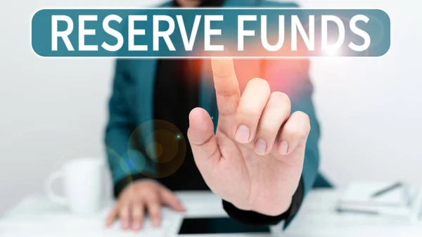 Inspiration Showing Sign Reserve Funds Business Concept Money Released Bank — Foto de Stock