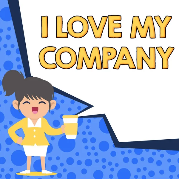 Legenda Texto Apresentando Love Company Internet Concept Dizer Por Que — Fotografia de Stock