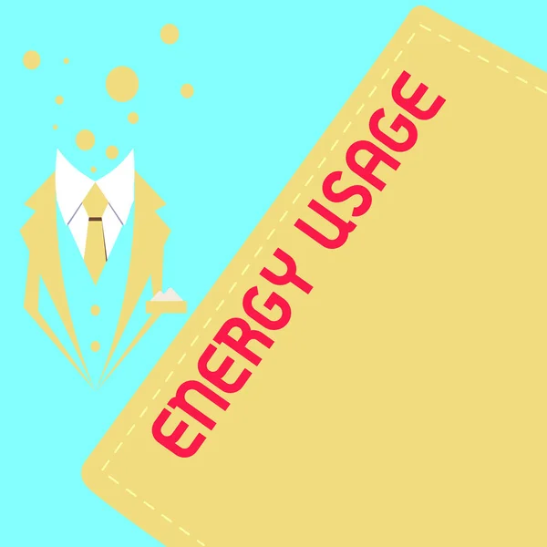 能源使用 商业概况在一个过程或系统中消耗或使用的能源数量 — 图库照片