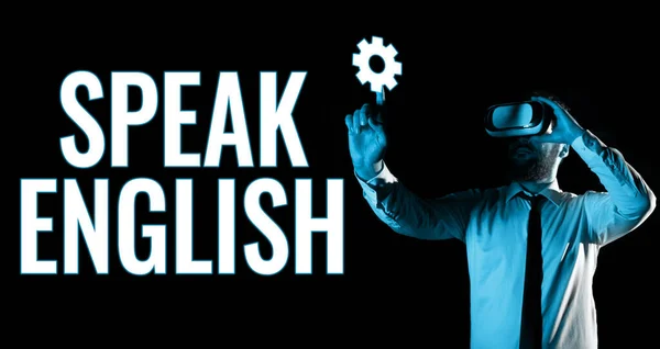 Text Showing Inspiration Speak English Business Concept Study Another Foreign — Stock Photo, Image