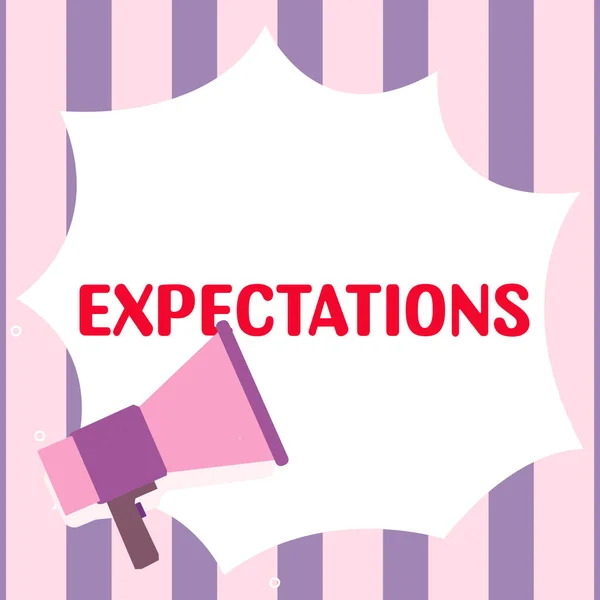 Text Caption Presenting Expectations Concept Meaning Strong Belief Something Happen — Fotografia de Stock