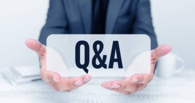 Sign displaying Q A, Internet Concept defined as questions being asked and answers