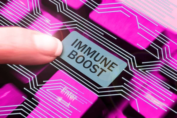 Text Sign Showing Immune Boost Internet Concept Being Able Resist —  Fotos de Stock