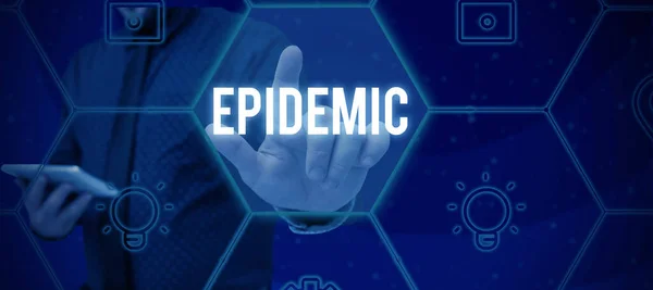 Skylt Som Visar Epidemi Begreppet Betyder Utbredd Förekomst Infektionssjukdom Ett — Stockfoto