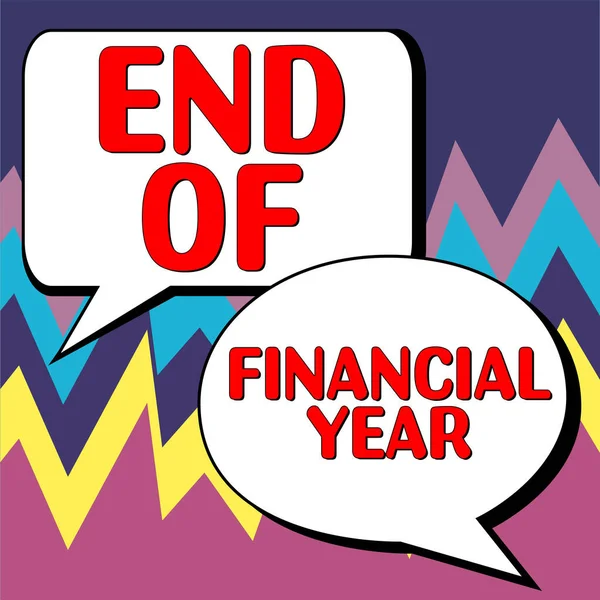 Text Sign Showing End Financial Year Conceptual Photo Revise Edit — Stock Fotó