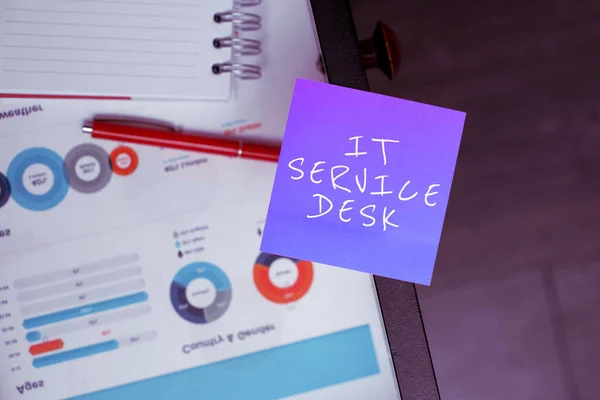 Text Sign Showing Service Desk Internet Concept Technologická Podpora Online — Stock fotografie