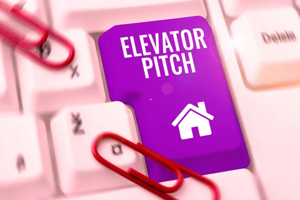 Text Showing Inspiration Elevator Pitch Business Showcase Persuasive Sales Pitch — Stockfoto