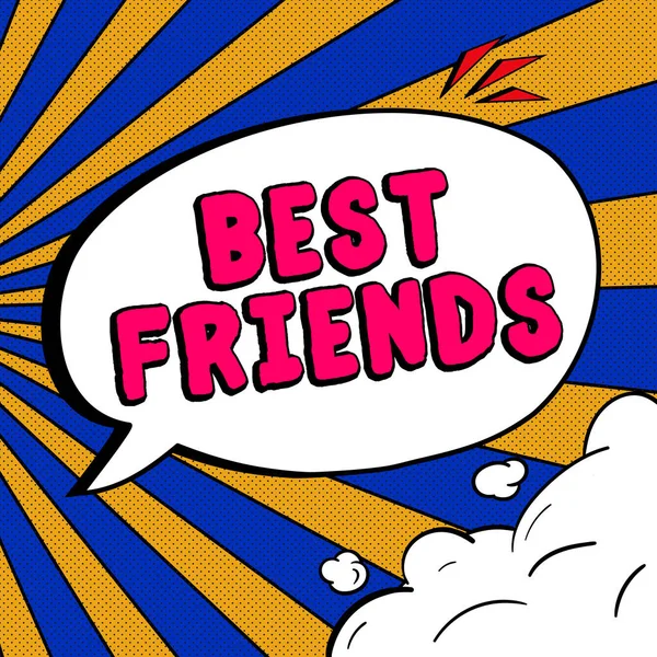 Texte Montrant Best Friends Business Concept Une Personne Que Vous — Photo